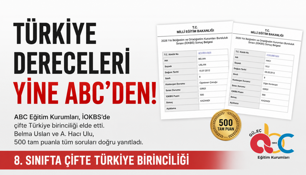 Türkiye Dereceleri Yine ABC’den