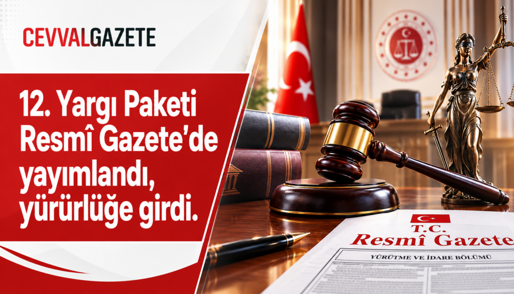 12. Yargı Paketi Resmî Gazete’de yayımlandı, yürürlüğe girdi.